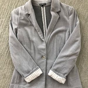Express Grey Linen Blazer